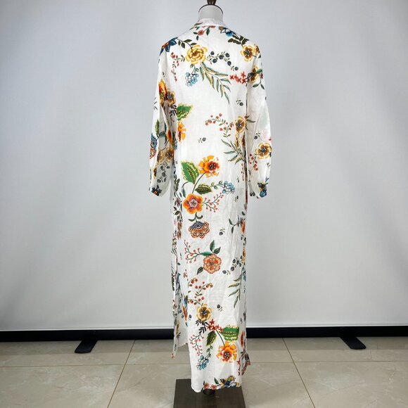 NWOT Johnny Was Ardella Silk Blend Maxi Dress/Cover up Floral Puff Sleeve Size S - Picture 8 of 14